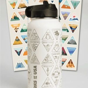 New Wondery Parks of the USA Bucket List Water Bottle
